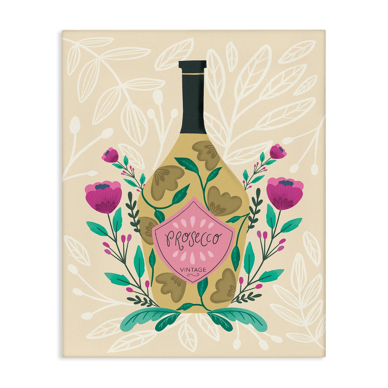 Stupell Industries Chic Floral Alcohol Bottle Canvas Wall Art Design by Louise Allen Designs